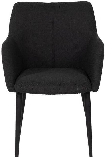 Giga Meubel Eetkamerstoel Bouclé Zwart Metalen Onderstel Stoel Ellis Set van 2 - Foto 4