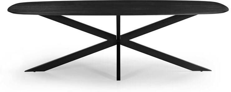 Giga Meubel Eettafel Zwart Mangohout Deens Ovaal 200cm Eettafel Jordan - Foto 5