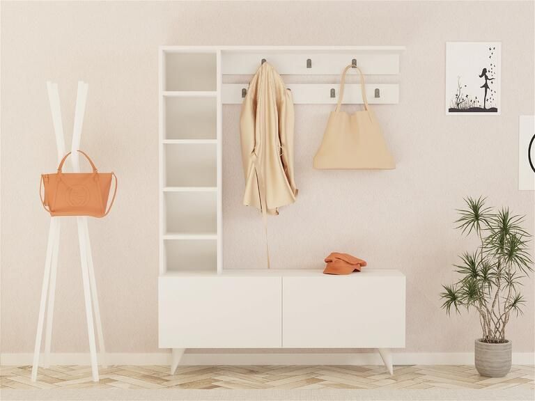Giga Meubel Garderobemeubel Wit Hout 120x32x161 8cm Bahar - Foto 2