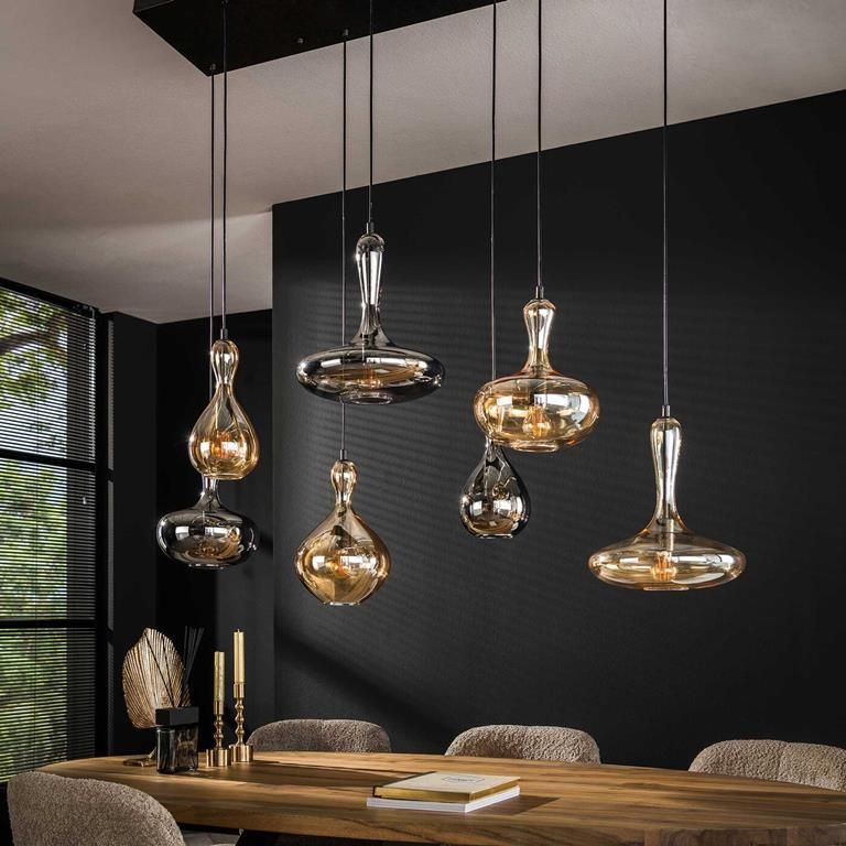 Giga Meubel Hanglamp 4+3 Karaf Artic Zwart