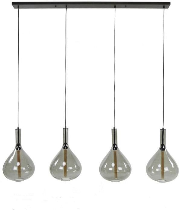Giga Meubel Hanglamp 4L Drop Smoke Glas Artic Zwart