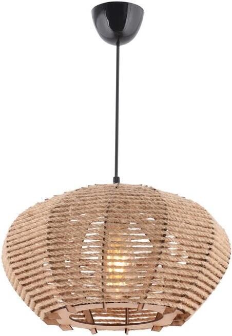 Giga Meubel Hanglamp Bruin Jute 35x35x65cm Ellipse