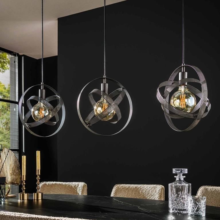 Giga Meubel Hanglamp Cosmos Mesh 3-Lichts Artic Zwart