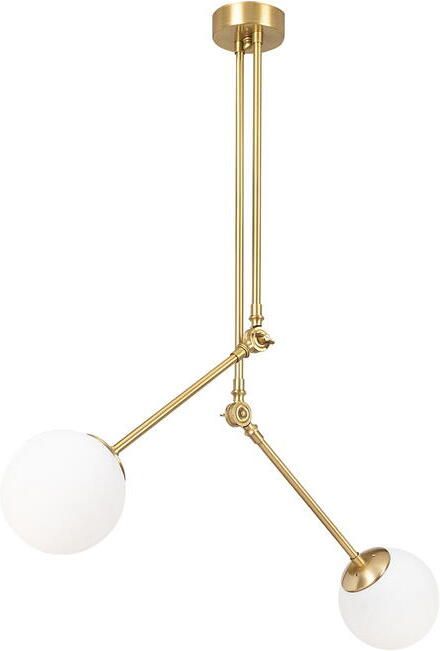 Giga Meubel Hanglamp Goud Metaal 2-Lichts 100x15x110cm Cambaz