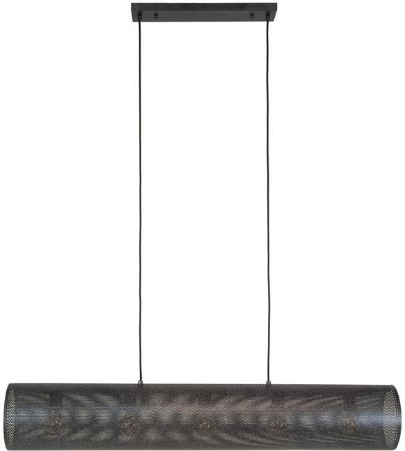 Giga Meubel Hanglamp Metaal Zwart 120x20x150cm Koker Mesh