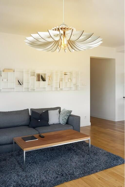 Giga Meubel Hanglamp Wit Hout 52x52x45cm Toros