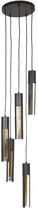 Giga Meubel Hanglamp Zwart Metaal 5-Lichts 30x30x180cm