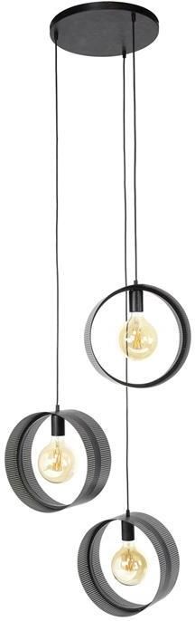 Giga Meubel Hanglamp Zwart Metaal 50x50x180cm 3-Lichts Getrapt