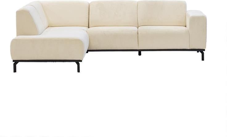 Giga Meubel Hoekbank Beige 3-Zits Links 256x188x77cm Monza