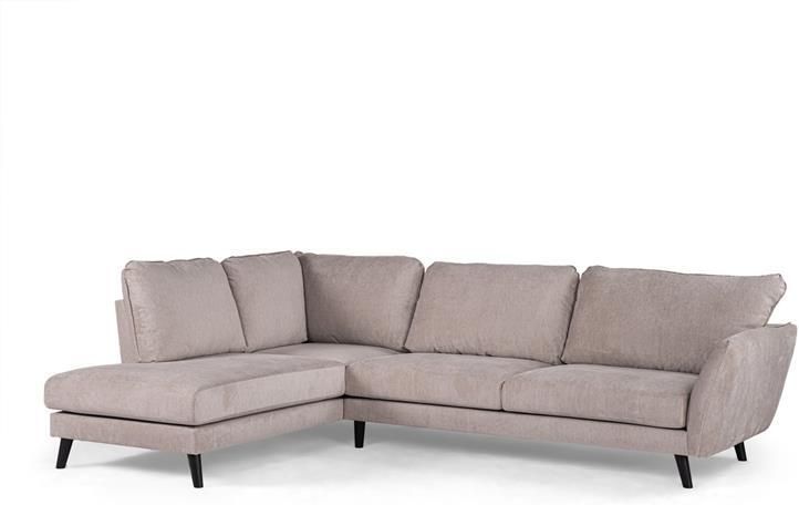 Giga Meubel Hoekbank Stof Beige Zwart 3-Zits Links Orinoco - Foto 2