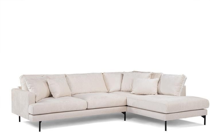 Giga Meubel Hoekbank Stof Champagne Zwart 3-Zits Rechts Loris - Foto 2