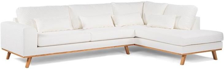 Giga Meubel Hoekbank Stof Naturel Wit 3-Zits Rechts Abriamo - Foto 2