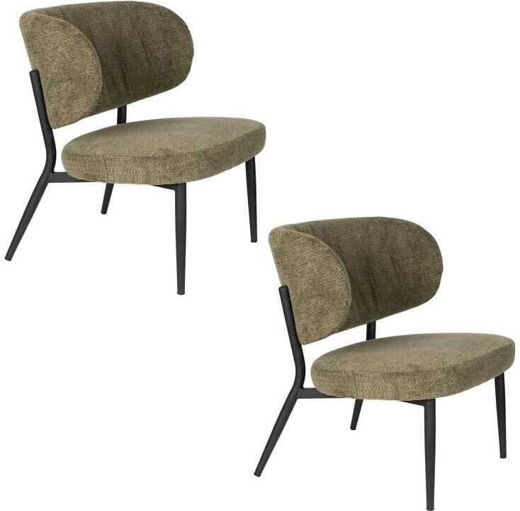 Giga Meubel Housecraft Sanne Fauteuil Groen Grijs Set van 2 - Foto 2