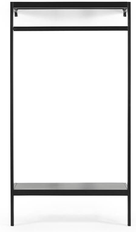 Giga Meubel Wandkapstok Zwart Metaal 100x40x185cm Kapstok Manoué - Foto 2