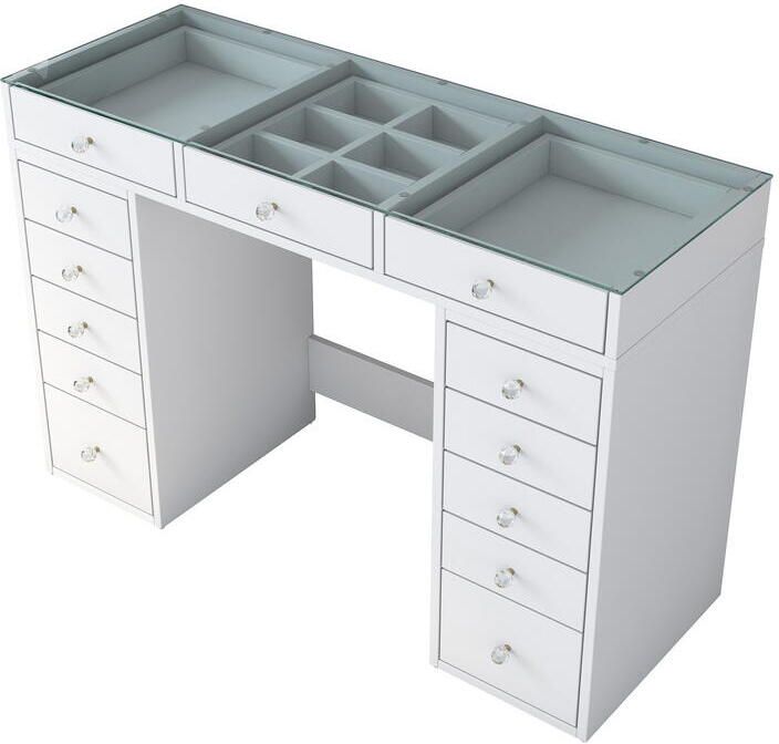 Giga Meubel Kaptafel Wit|Glas 120x44 5x79 8cm Beyas - Foto 3