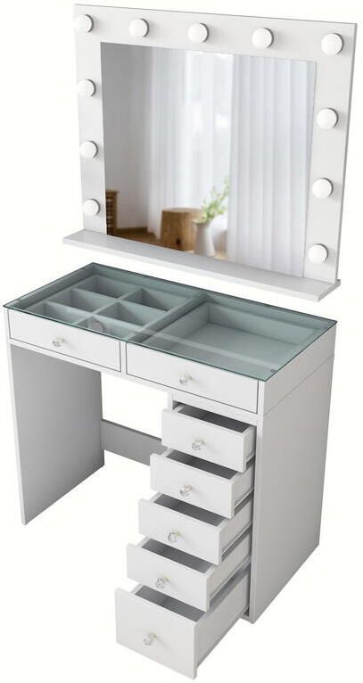 Emob BJ117 2788 Make-uptafel 100% MELAMINE Wit Asir Group Back to School Wit MDF Back to School Op voorraad - Foto 2