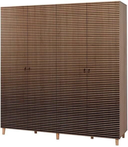 Giga Meubel Kledingkast Eiken Hout Gestreept 180x52x192cm Imaj - Foto 3