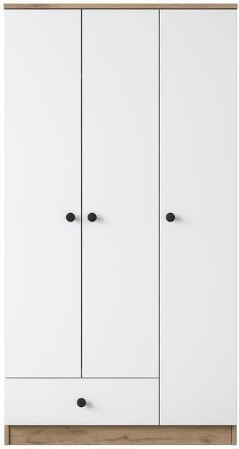 Giga Meubel Kledingkast Wit|Walnoot Hout 90x43x170cm Bayburt