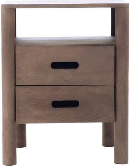 Giga Meubel Nachtkastje Doria Naturel Mangohout 2 Laden 45x38x57cm - Foto 3