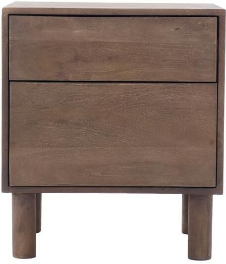 Giga Meubel Nachtkastje Liana Bruin Mangohout 2 Lades 50x38x57cm - Foto 3