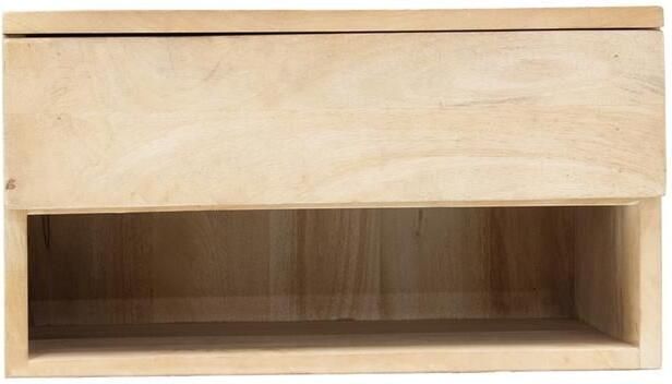 Giga Meubel Nachtkastje Zwevend Tessa Naturel Mangohout 45x30x25cm - Foto 3