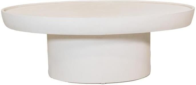 Giga Meubel Salontafel Ovaal Beige Betonlook 90cm Salontafel Tess - Foto 2