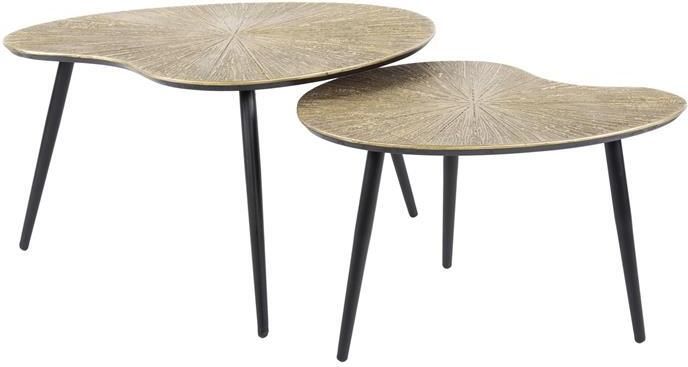 Giga Meubel Salontafel Ray Metal Niervormig Brons Set van 2 - Foto 2