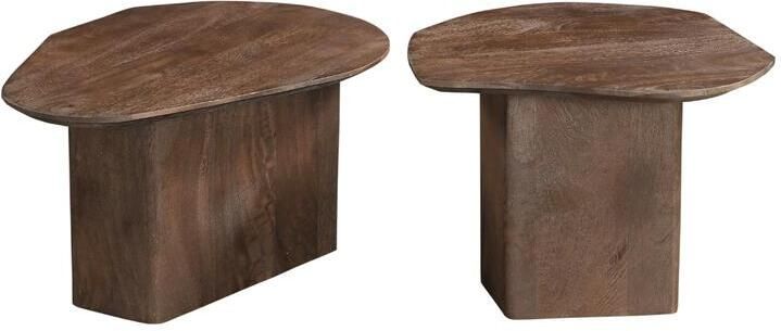 Giga Meubel Salontafel Jinte Organisch Mangohout Bruin Set van 2 - Foto 2