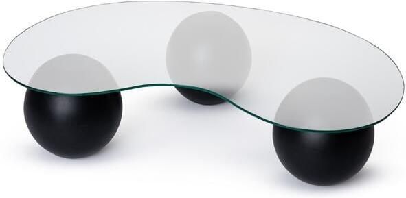 Giga Meubel Salontafel Glas Zwart kunststof 117x60x30cm Sphere