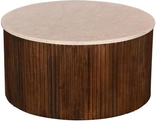 Giga Meubel Salontafel Marmer Donkerbruin 70x70x35cm Davi - Foto 2