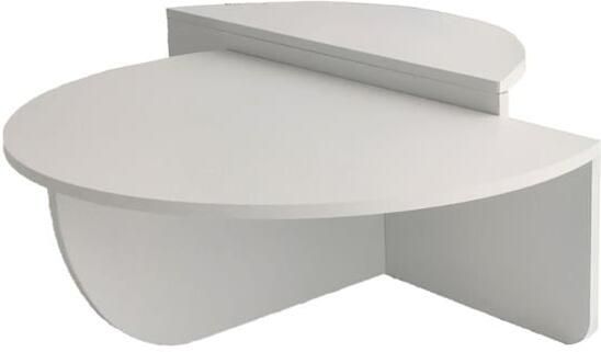 Stijlvolle Salontafel in 2 delen Gemelamineerd spaanplaat 90x90x30 35 cm (BxDxH) Wit - Foto 3