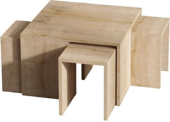 Giga Meubel Salontafel Naturel Set Van 5 60x60x37cm Ortanca - Foto 2