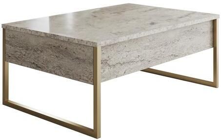 Giga Meubel Salontafel Travertinlook|Goud 90x60x40cm Luxe