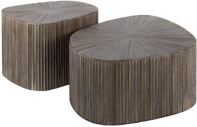 Giga Meubel Salontafel Maya XL Vierhoekig Set Van 2 Donkerbruin - Foto 2