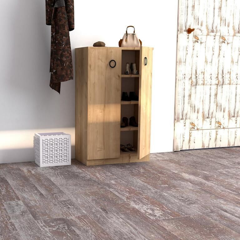 Schoenenkast Stijlvol Eiken Design Ruimtebesparend 60x100x31 6cm Duurzaam Melamine Materiaal