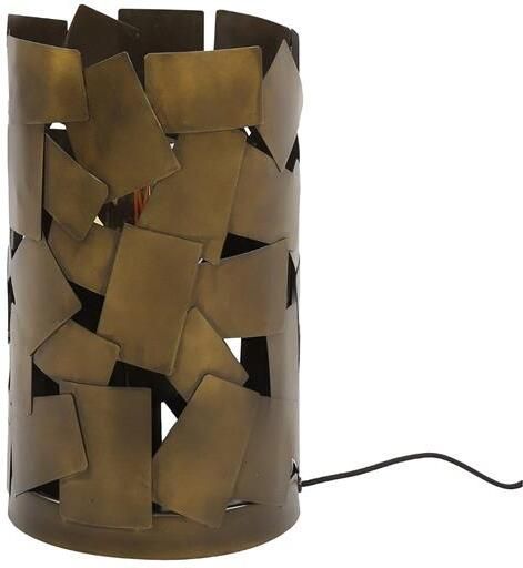 Giga Meubel Tafellamp Cilinder Metaal Brons 23x23x38cm