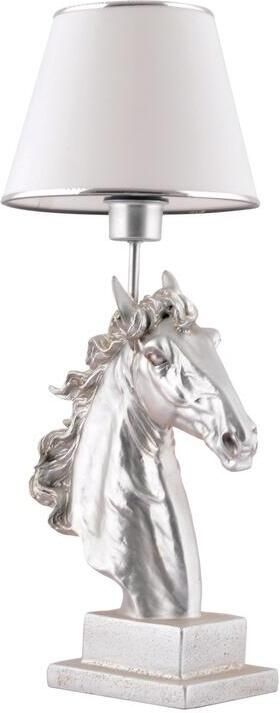 Giga Meubel Tafellamp Wit|Zilver 25x25x60cm Horse