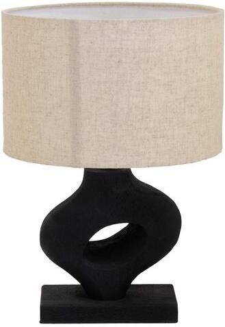 Giga Meubel Tafellamp Zwart 40cm Incl. Kap Mangohout Savio