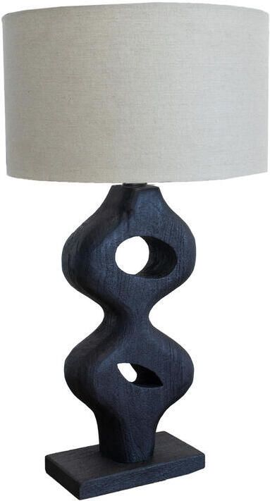 Giga Meubel Tafellamp Zwart 60cm Incl. Kap Mangohout Savio