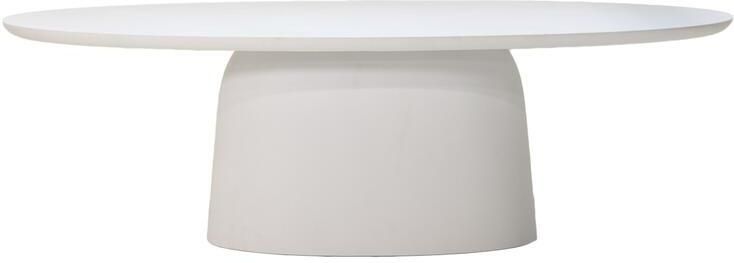 Giga Meubel Tuintafel Ovaal Wit Betonlook 240x110x74cm Myrna