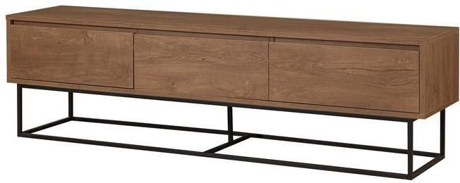 Emob TV-Meubels Walnoot Zwart Melamine Gecoate Deeltjesbord 180x40x50cm Stijlvol en Duurzaam TV-Stand - Foto 3