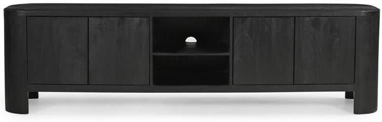 Giga Meubel Tv-Meubel Zwart Mangohout 4-Deuren 200x40x55cm Mitchel - Foto 3