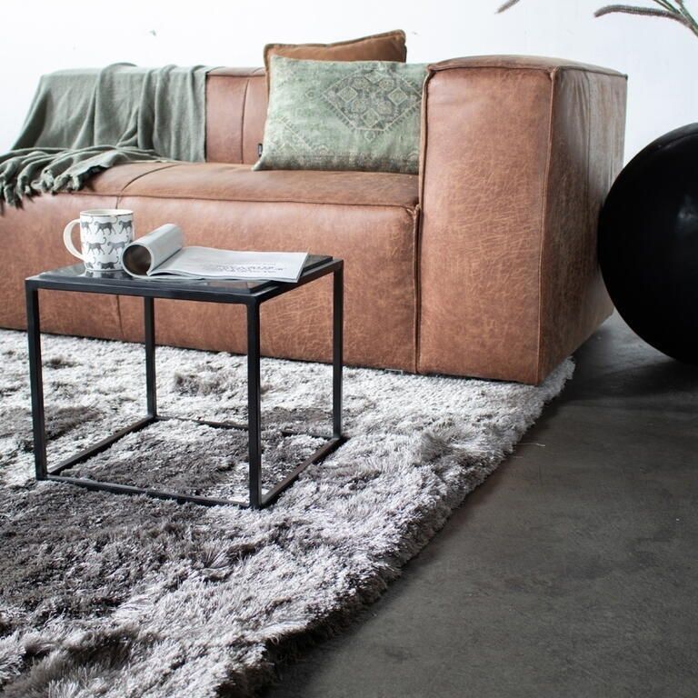 Giga Meubel Vloerkleed 160x230 Katoen Polyester Grijs Vloerkleed Olav