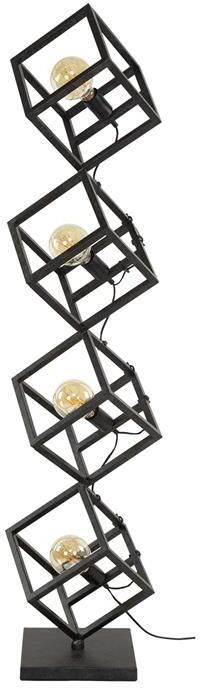 Giga Meubel Vloerlamp Metaal Zwart 35x35x150cm Kubus