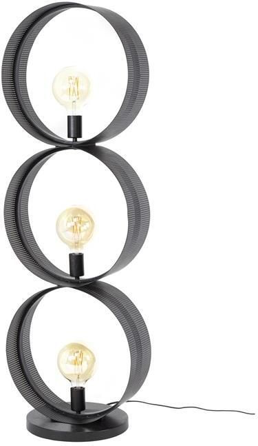 Giga Meubel Vloerlamp Zwart Metaal 40x30x122cm 3-Lichts Ring