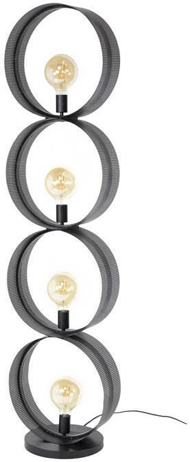 Giga Meubel Vloerlamp Zwart Metaal 40x30x162cm 4-Lichts Ring