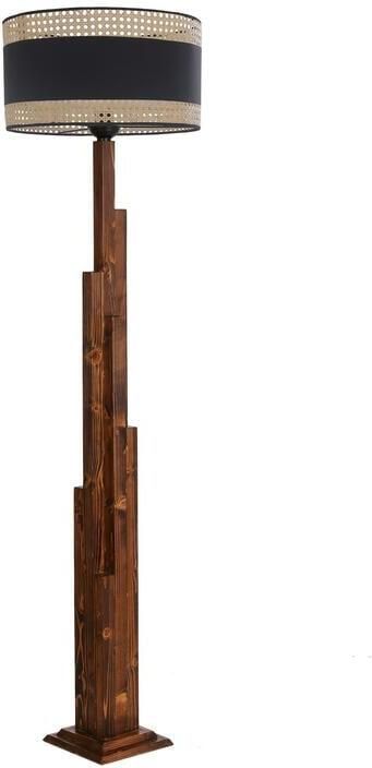 Giga Meubel Vloerlamp Zwart|Walnoot Rotan 45x45x165cm Kule