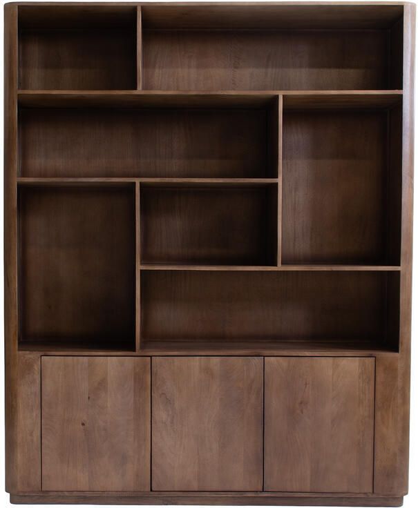 Giga Meubel Wandkast Donkerbruin Mangohout 180x45x220cm Finn