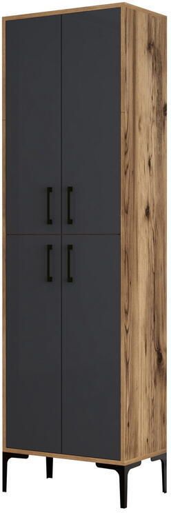 Giga Meubel Wandkast Walnoot|Antraciet Hout 200cm Berlin - Foto 2