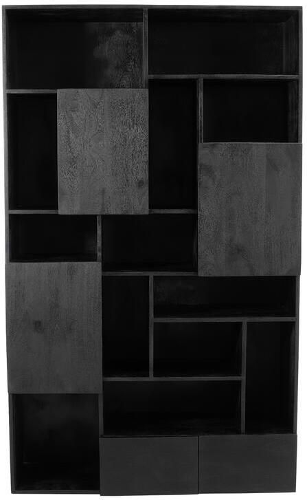 Giga Meubel Wandkast Zwart Mangohout 120x40x200cm Nala